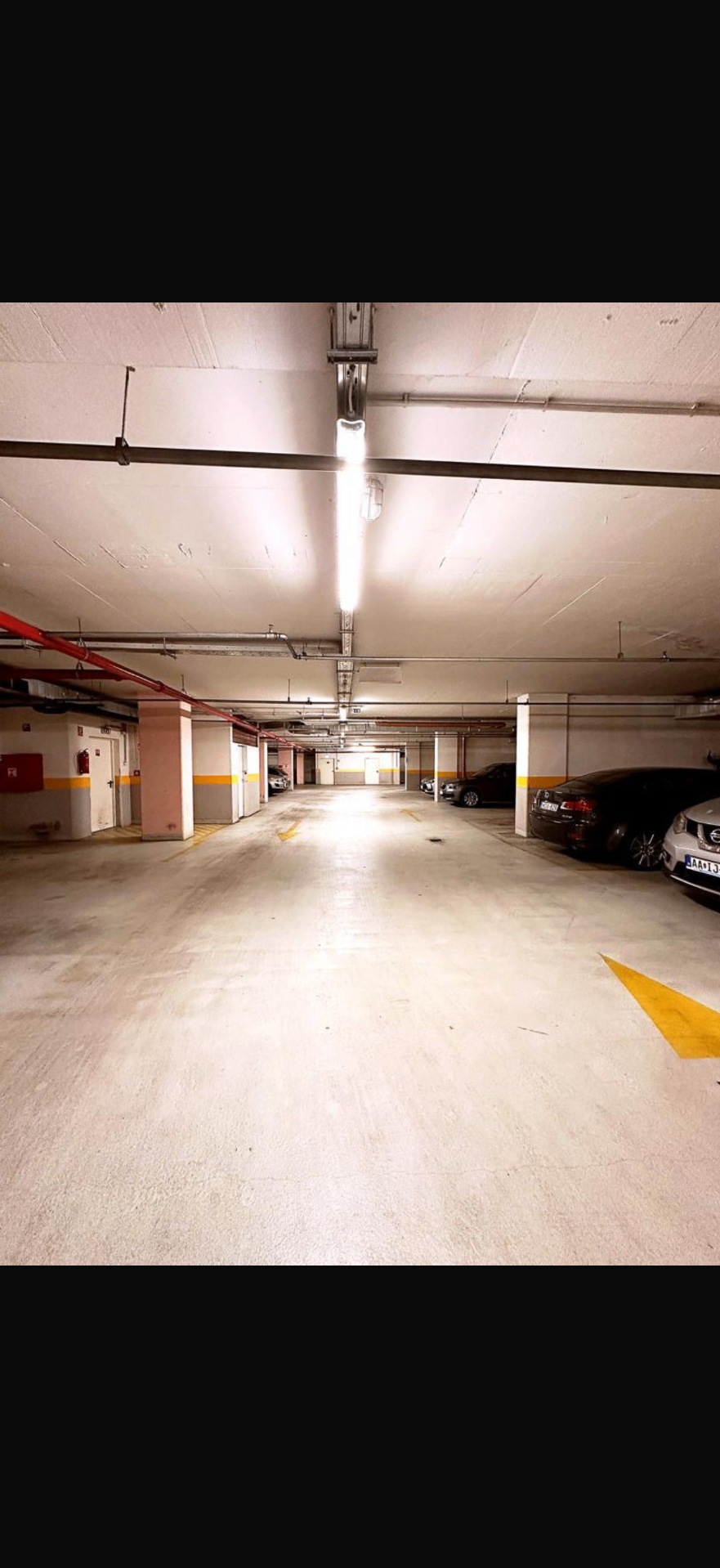 Bright parking aisle